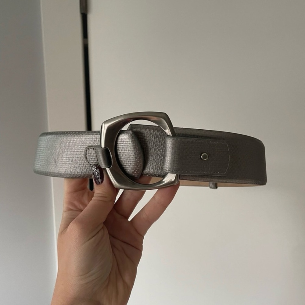 genuine leather silver minimalist belt